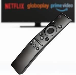 Controle Remoto Compatível com Smart TV Samsung — Com Botões Netflix, Prime Video e — Funciona em Modelos 4K, QLED, Crystal, Neo QLED e OLED — Não Precisa Configurar